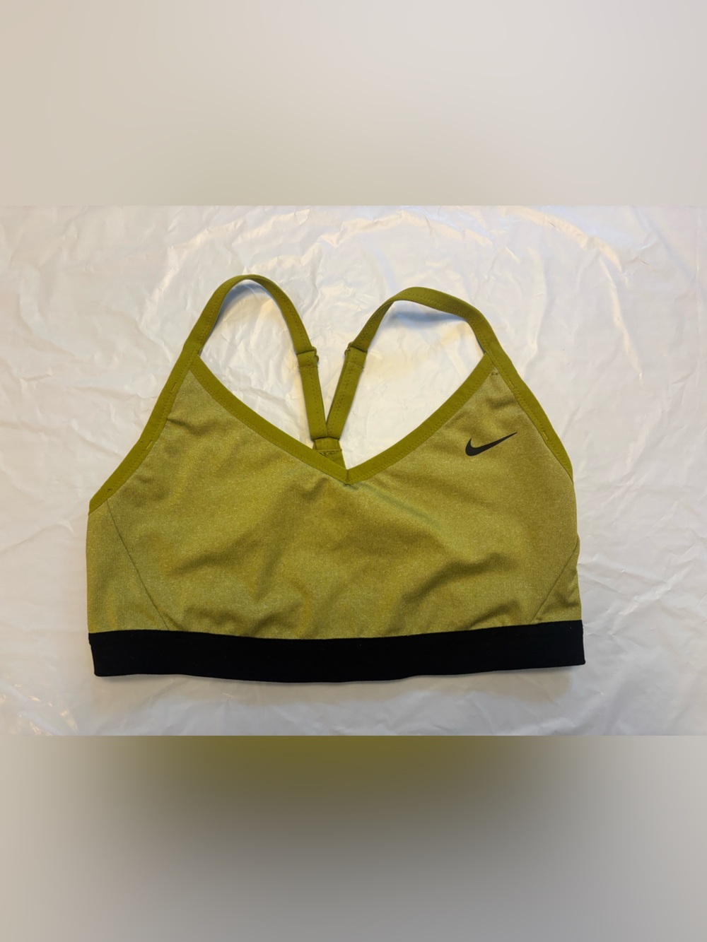 Nike | Olive-Toned Sports Bra with Black Underband Size Large